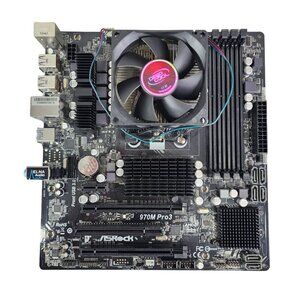 ASRock 970 PRO3 Motherboard w/AMD FX CPU Cooler Fan & IO Sheild